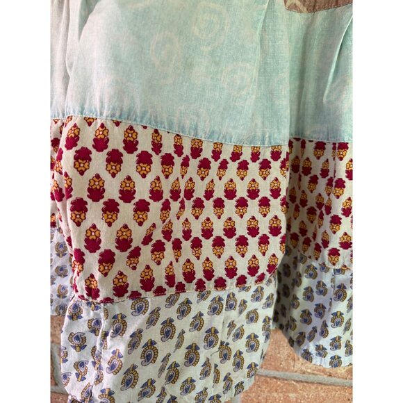 Sacred Threads Patchwork Boho Tiered Skirt Cotton Multicolor - Picture 8 of 14